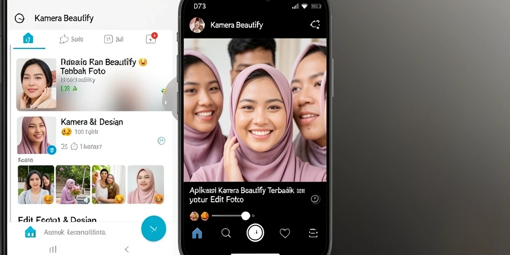 Antarmuka aplikasi D73 yang intuitif dan mudah digunakan.