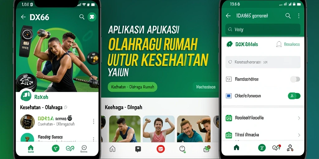 Antarmuka aplikasi IDX66 yang menarik dengan berbagai pilihan latihan.
