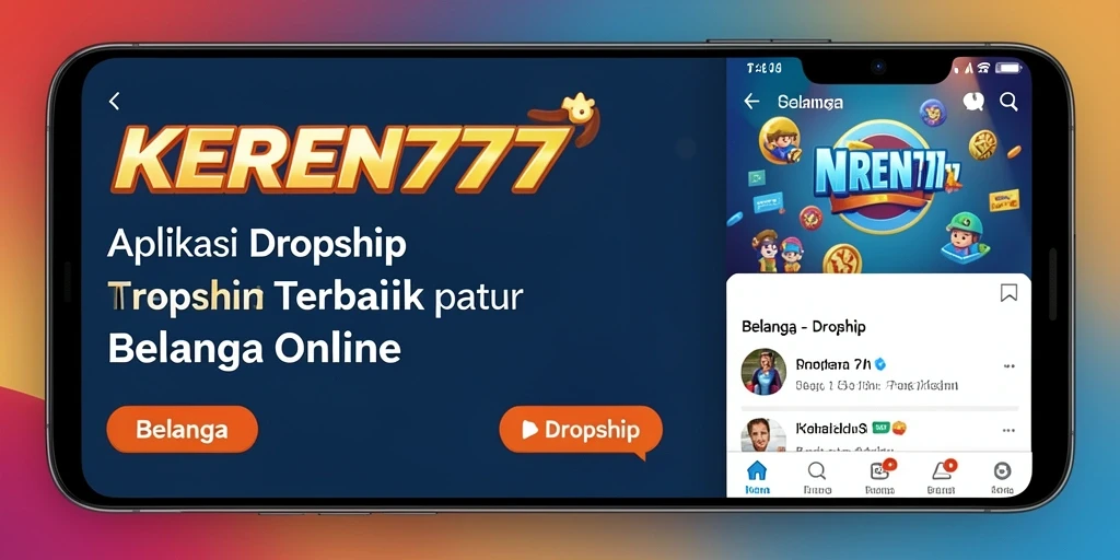 Tampilan antarmuka aplikasi KEREN777 untuk dropshipping yang mudah digunakan.