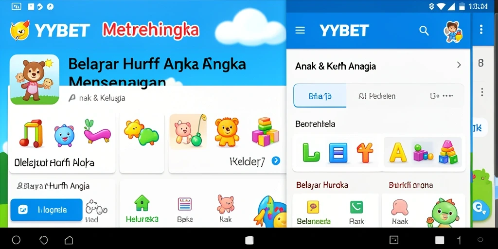 Tampilan menarik aplikasi YYBET saat anak belajar huruf dan angka.
