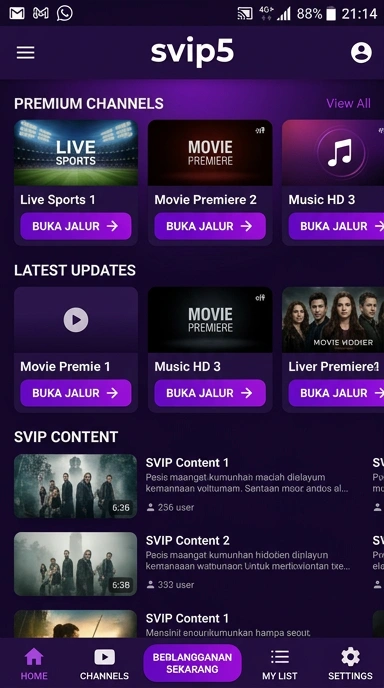 Tampilan link alternatif svip5