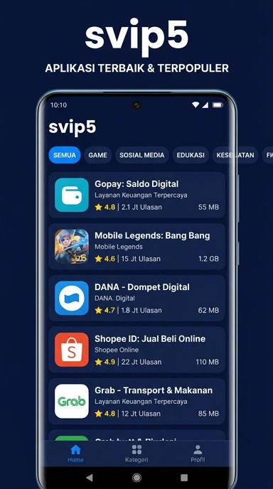 Tampilan katalog aplikasi svip5
