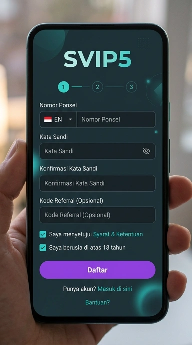 Tampilan halaman daftar svip5