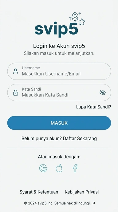 Tampilan halaman login svip5