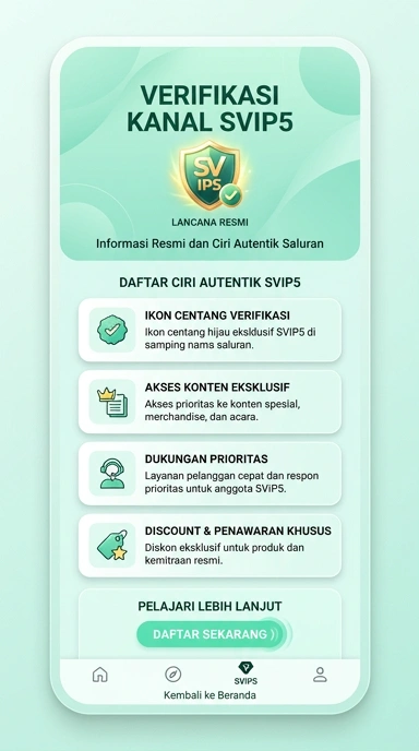 Tampilan kanal resmi svip5